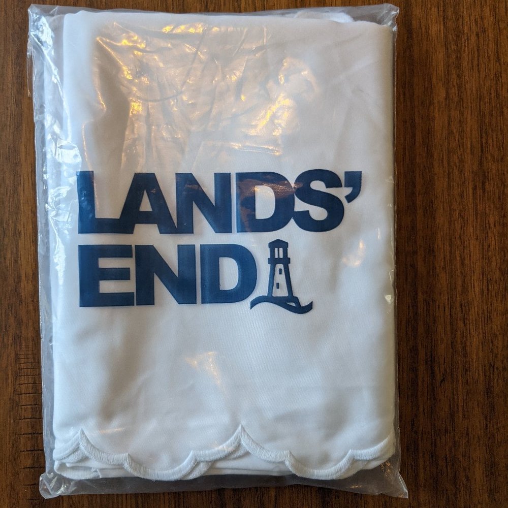 Lands' End Sateen Scallop King Size Pillowcases
